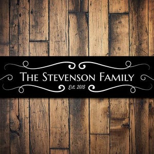 Last Name Sign, Personalized Established Date Sign, Family Name Sign, Custom Wedding Gift, Wedding Decor - Quality Aluminum Decorations Sign