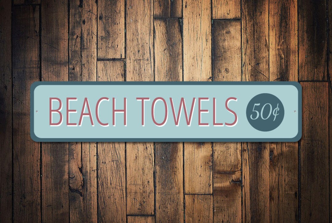 Beach Towel Sign, Beach Shop Decor, Beach Bathroom Sign, Beach Bathroom