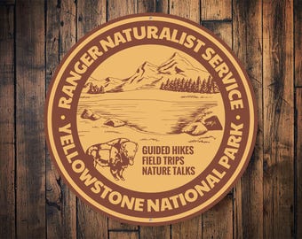 Yellowstone National Park, Yellowstone Park, National Park Sign, Traveling Guru, Park Going Lover, Hot Desert Sign, Park Lover  - Metal Sign