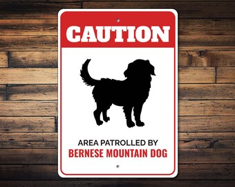 Bernese Mountain Dog Sign, Bernese Decor, Bernese Gifts, Gate Dog Sign, Dog Breed Signs, Caution Dog Sign - Bernese Metal Sign