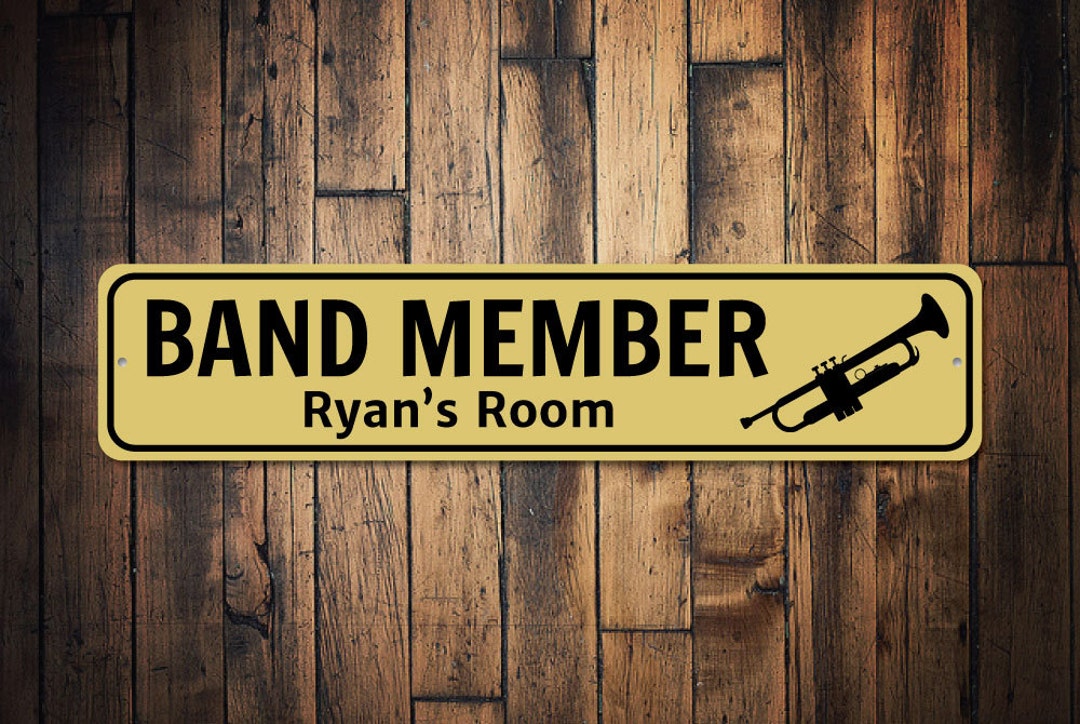 Trumpet Player Sign, Band Member Sign, Musician Name Gift, Gift for Band Member, Instrument Sign