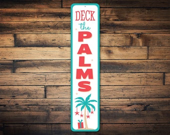Deck The Palms Sign, Beach Christmas Decor, Coastal Christmas Porch Sign, Christmas Beach Decor for Lovers, Unique Holiday Sign