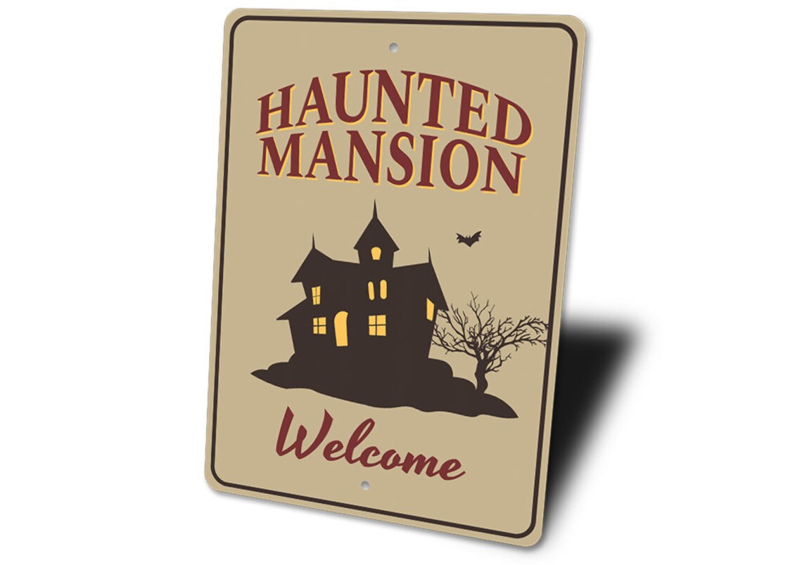 Haunted Mansion Sign Scary House Decor Mansion Decor Etsy