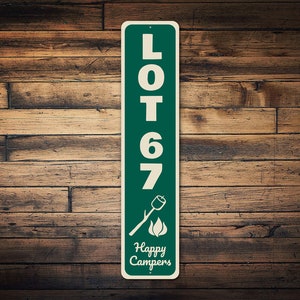 Happy Camper Home Sign, Happy Camping Sign, Camper Number Sign, Camp Post Lot Number, Camping Lot Decor, Camping  Decor, Camper Sign