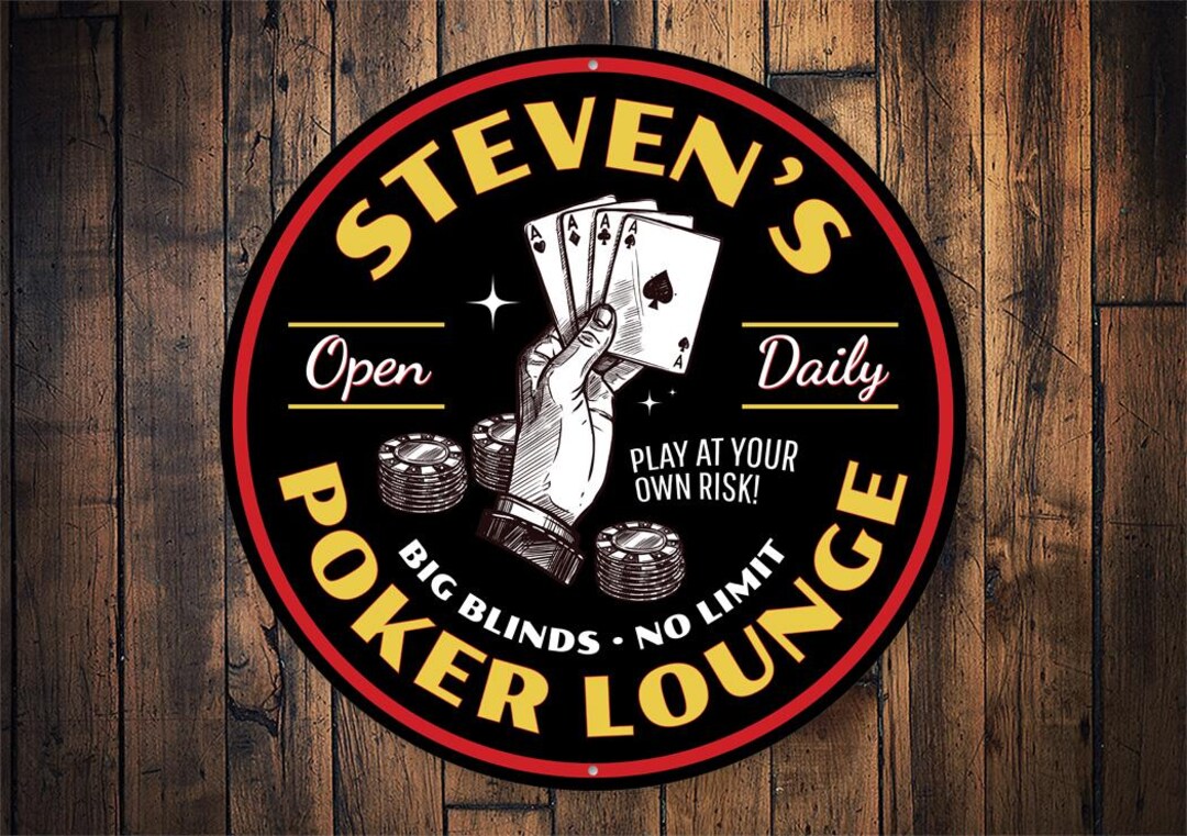 Custom Poker Lounge Sign, Game Room Sign, Custom Name Sign, Casino Sign ...