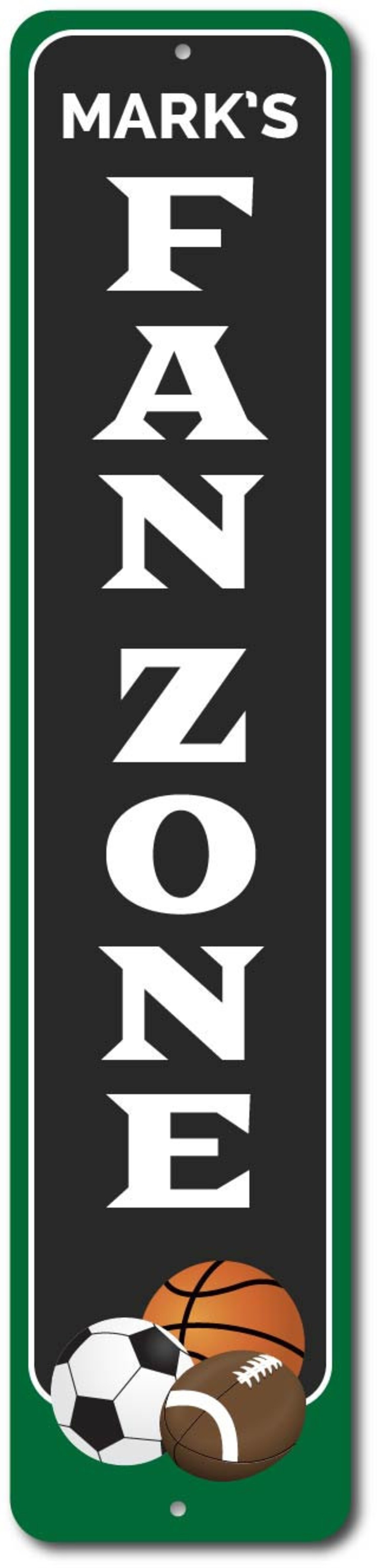 Fan Zone Vertical Sign Personalized Kid Name Sports Lover Etsy