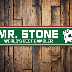 Worlds Best Gambler Sign, Home Casino Sign, Custom Casino Sign, Poker Gambling, Custom Poker Sign, Decor For Poker Lover, Metal Gamble Sign
