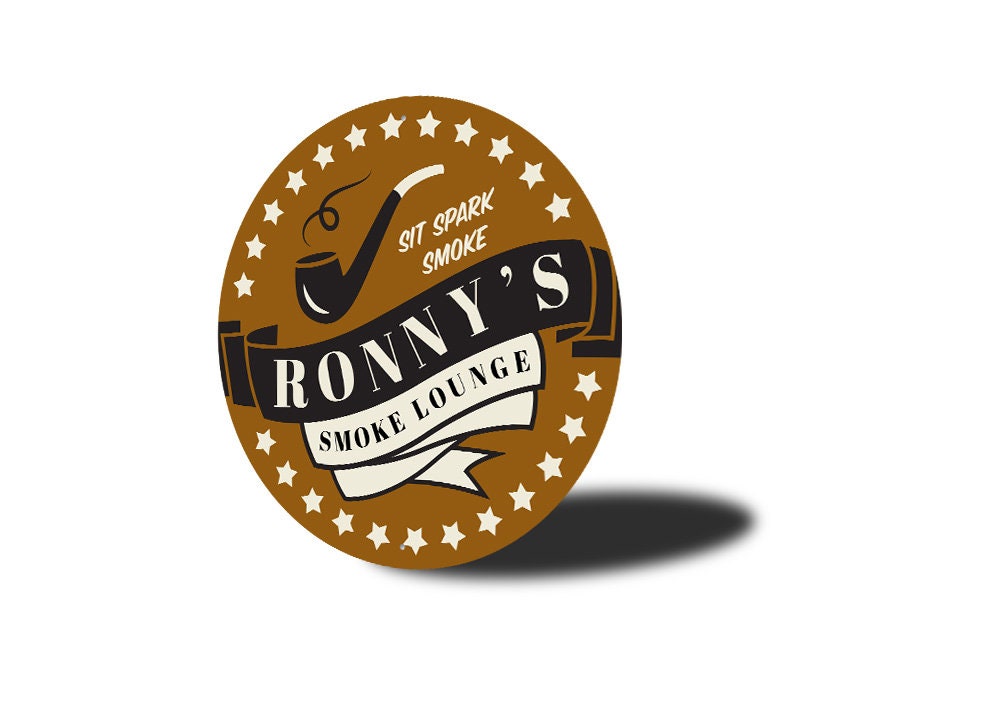 Smoke Lounge Sign Smoker Gift Cigar Smoking Gift Cigar Man Etsy