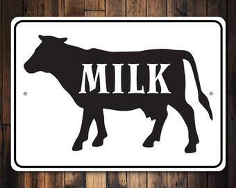 Cow Sign, Sign For Milk. Decor For Farming, Cow Milk Sign, Milk Decor, Funny Cow Sign, Farming Lover, Decor for Farm, Farm, Quality Metal