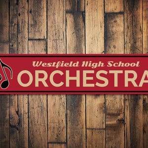 Orchestra Sign, Music Note Decor, Gift for Musician, School Name Sign, Music Lover Gift, Metal Singer Sign Gift -Quality Aluminum Orchestra