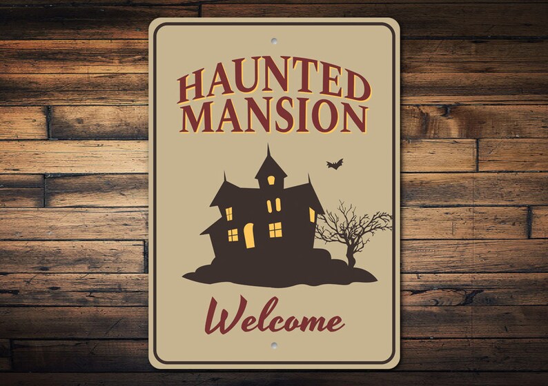 Haunted Mansion Sign Scary House Decor Mansion Decor - Etsy
