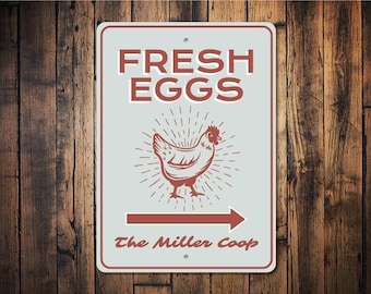 Fresh Egg Decor, Fresh Eggs, Family Chicken Coop, Chicken Home, Chick, Chickens, Chicken Eggs, Chicken Coop, Coop Decor- Metal Car Signs
