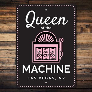 Queen Machine Sign, Gamble Game Decor, Gambling Lover Decor, Poker Gift Sign, Poker Decor, Queen Slot Room Decor, Metal Sign, Quality Metal