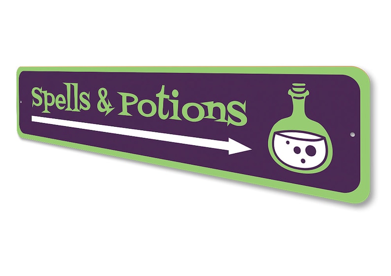 Spell /& Potions Halloween Signs Halloween Decor Halloween Witches Quality Aluminum Decoration Scary Halloween Sign Witch Spell Lover