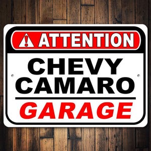 Chevy Camaro Garage Sign, Garage Wall Decor, Man Cave Sign, Muscle Car Decor, Camaro Lover Gift, Chevrolet Sign - Quality Metal Sign