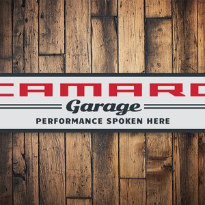 Camaro Garage Sign, Camaro Sign, Chevy Camaro, Garage, Car, General Motor Gift, Fast Car Sign, Custom Car Lover Gift - Quality Aluminum Sign