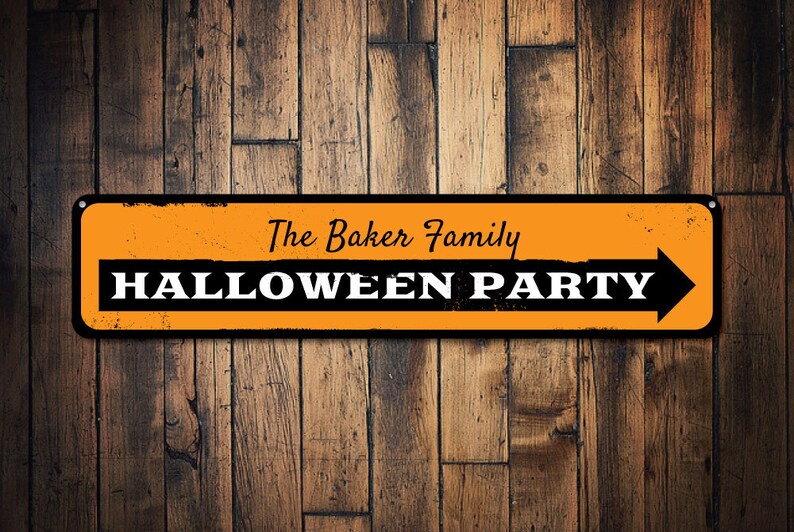 Halloween Party Sign Personalized Directional Arrow Family Etsy UK