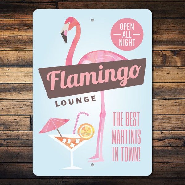 Flamingo Zeichen, Flamingo Dekor, Flamingo Geschenk, Flamingo Lounge Zeichen, Strand Lounge Dekor, rosa Liebhaber Geschenk, Flamingo, Qualität Aluminium Custom