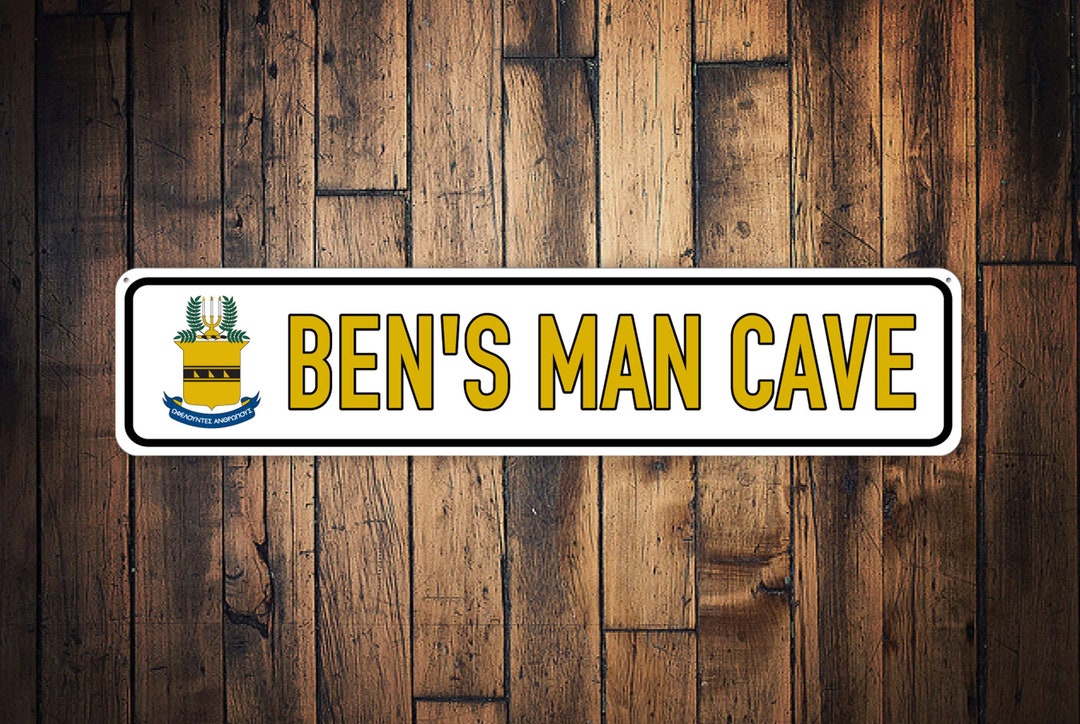 Acacia Fraternity Man Cave Sign, Personalized Man Cave Name Sign ...