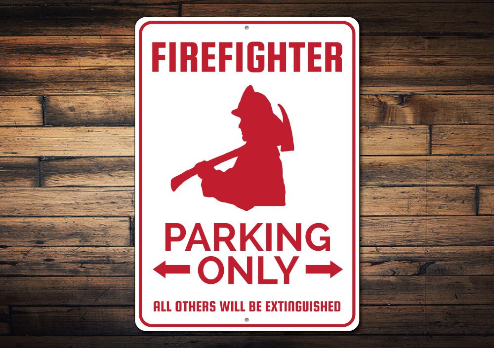 Feuerwehrmann Parkschild | Feuerwehrschild | Geschenk für Feuerwehrmann