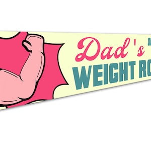 Retro Weight Room Sign, Weight Room Sign, Weight Decor, Lifting Sign, Dad Lifting, Garage Gym Sign, Gym Decor, Home Gym Sign, Sign For Gym image 3
