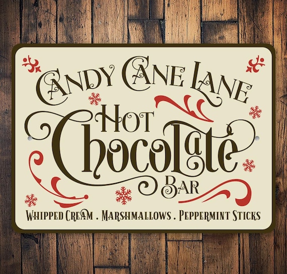 Hot Chocolate Sign, Hot Chocolate Drinks, Hot Chocolate Bar, Holiday Treat, Cute Holiday Decor, Gift For Kitchen, Kitchen, Christmas Kitchen