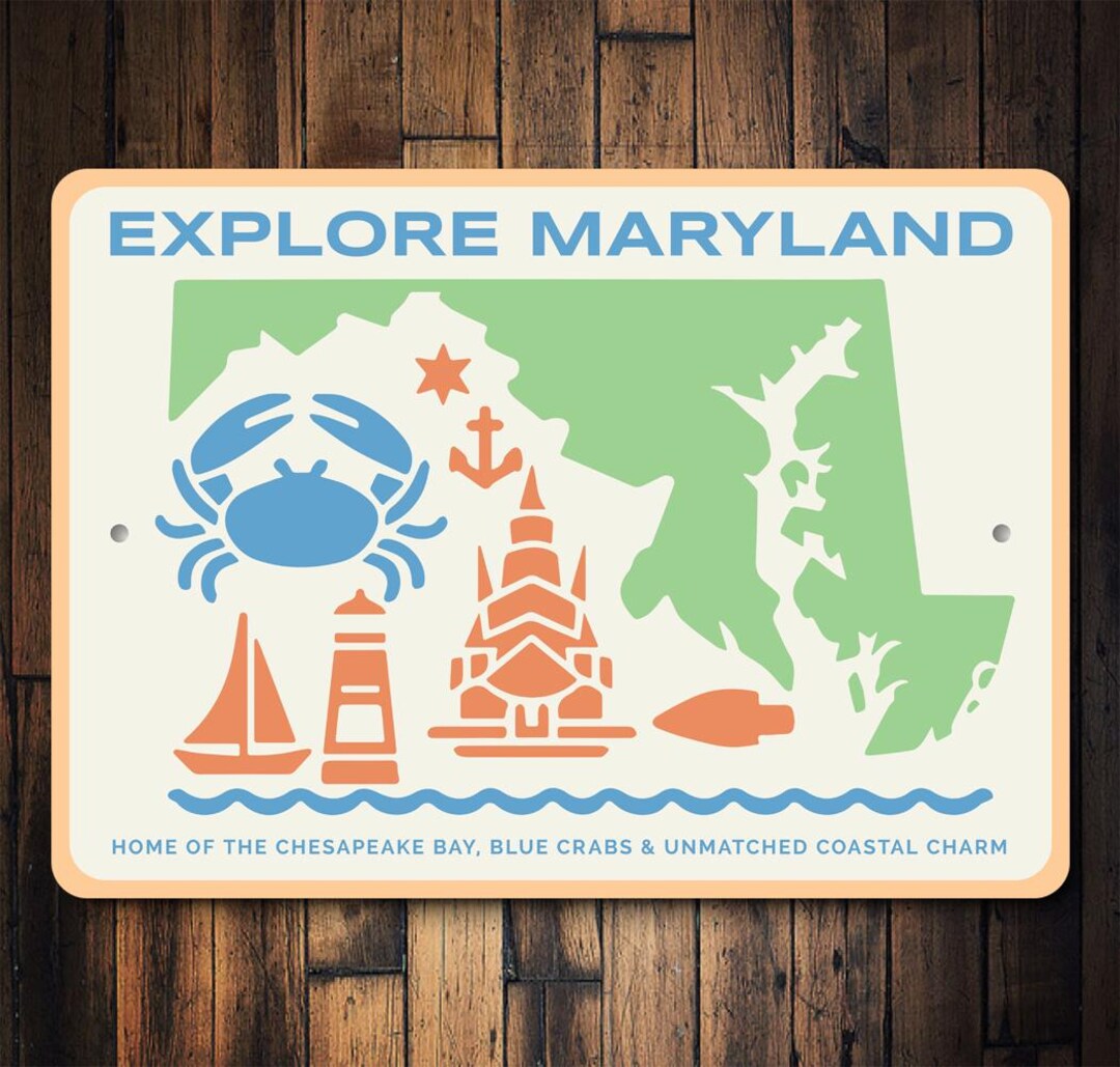 Maryland Adventure Wall Art, State Park Metal Decor, Unique Cabin Gift - Etsy