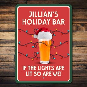 Aangepast bord kerstbar, kerstbord, bord familie kerst, kerstbar, bord vakantiebar, kerstbier, decoratie bierbar, kerstmis