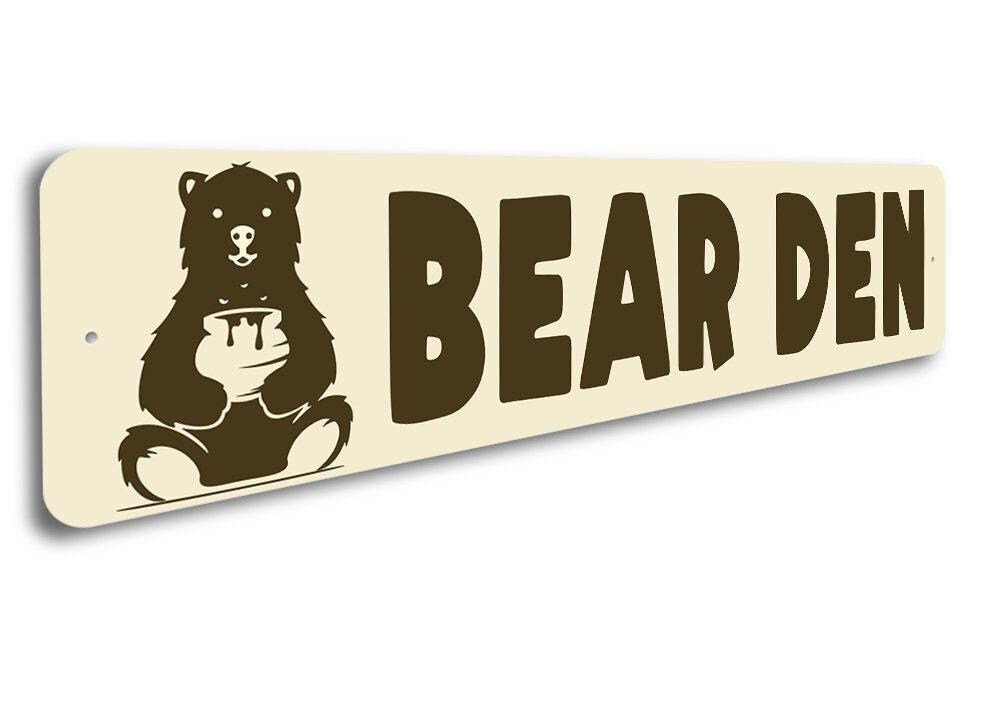 Bear Den Sign, Hunting Lodge Decor, Cabin Bear Sign, Bear Den Wall ...