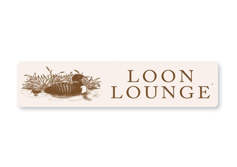 Loon Lounge Sign, Loon Lounge Decor, Loon Lover Lake, Loon Sign, Loon Bird Decor, Rustic Lake Sign, Lake Decor, Lake For Loon Sign, Lake image 2