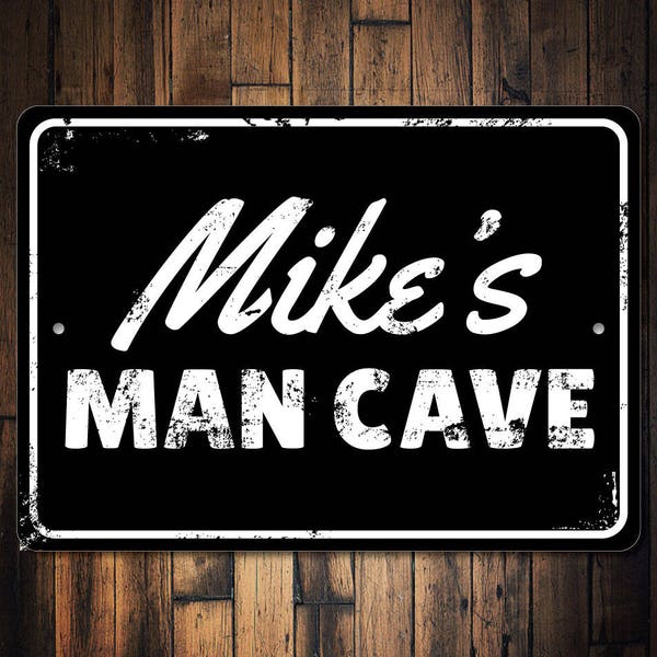 Man Cave Decor, Man Cave Sign, Man Cave Gift, Father's Day Gift, Man Cave Wall Decor, Man Cave Owner Gift, Man Caves Sign - Quality Aluminum
