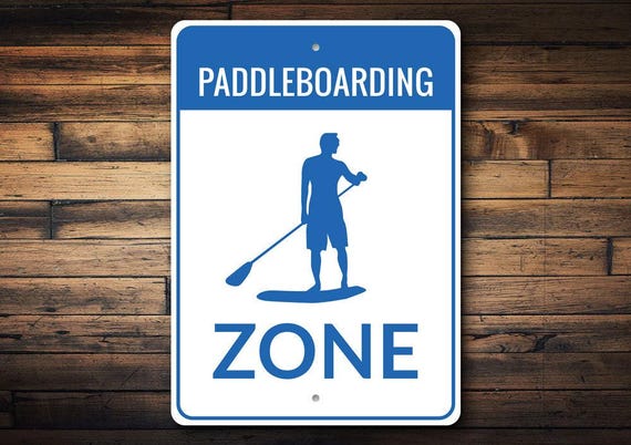 Paddle Boarding Sign, Paddle Board Zone, Ocean Decor, Metal Waves Sign, Paddle Board Decor, Custom Ocean Sign - Quality Aluminum Paddle Sign