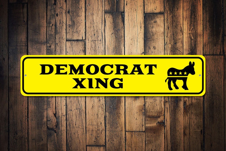 Democrat Xing Sign, Republican Crossing Sign, Political Party Sign, Election Sign, Voter Gift, Politics Sign, Democrat Quality Aluminum image 1