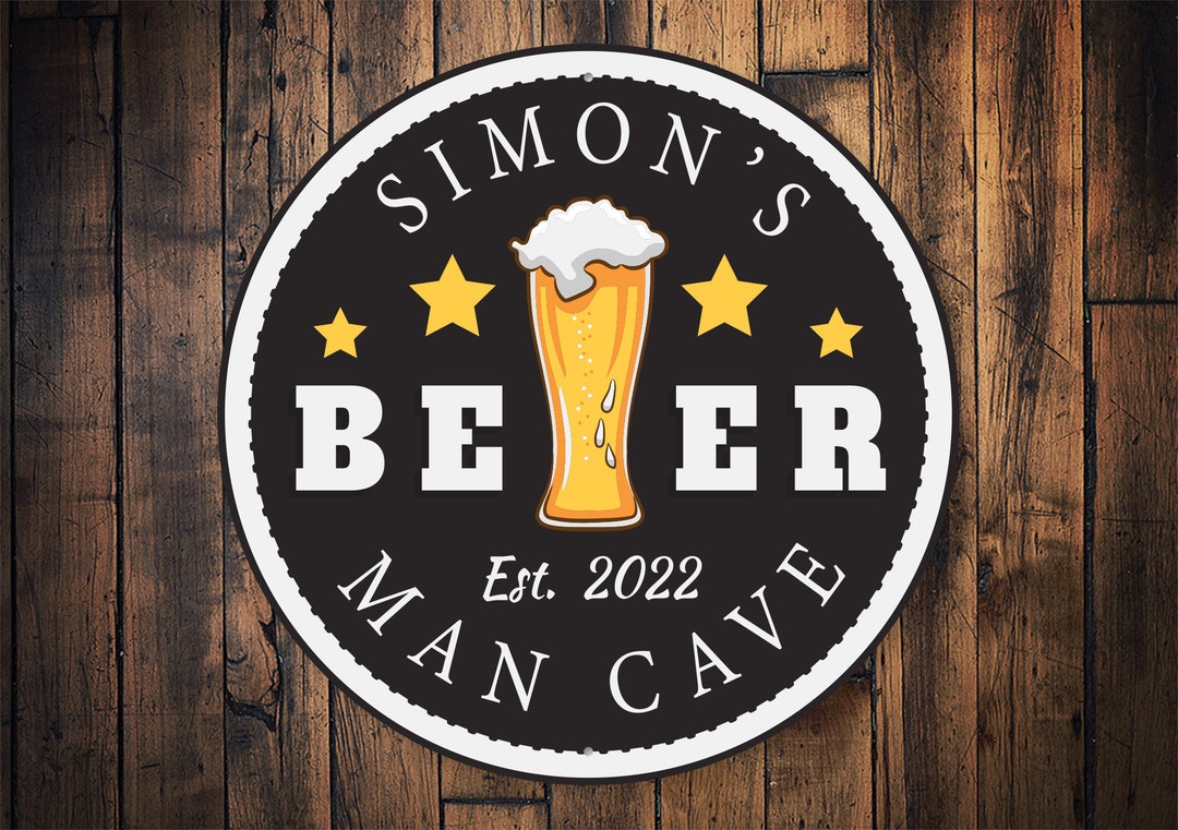 Custom Beer Cave Sign Personalized Beer Bar Beer Drinker Etsy