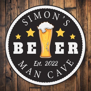 Custom Beer Cave Sign Personalized Beer Bar Beer Drinker - Etsy