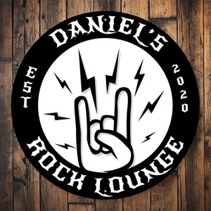 Rock Lounge Sign, Rock Music Lounge, Rock Music Sign, Sign For Rock, Music Room, Custom Music Decor, Decor For Music, Rock Lover Decor, Sign
