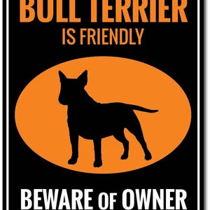 Targa Metallica Decorativa Bull Terrier Love - 20x30 Cm - Poster Da Parete Per Amanti Del Bull Terrier, Regalo Per Padroni Di Cani