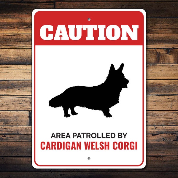 Cardigan Welsh Corgi Sign, Cardigan Gift, Cardigan Lover, Cardigan Owner, Gate Dog Sign, Dog Breed Signs, Caution Dog Sign - Dog Metal Sign