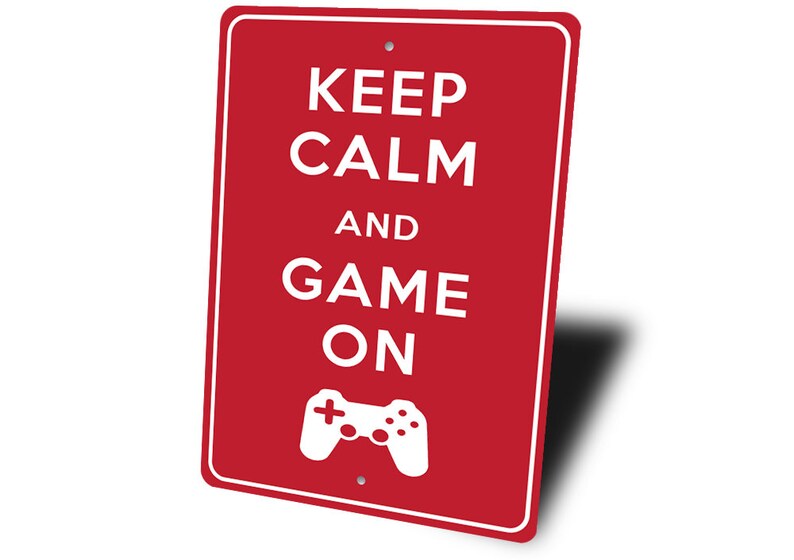 Keep Calm Game On Schild, Gaming Zimmer Dekor, Schild für Gamer, Gaming Home Decor, Gaming Decor, Gaming-Liebhaber, Keep Calm Zeichen, Qualität Metall Bild 4