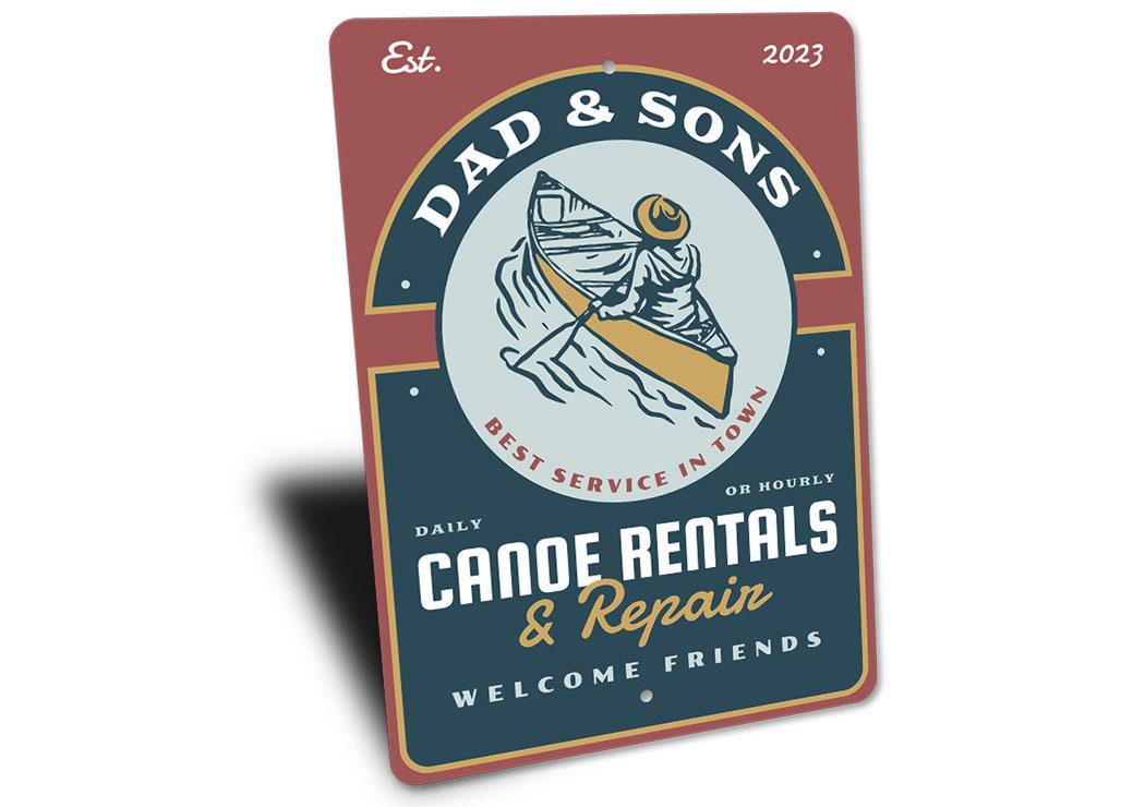Custom Canoe Rentals Sign, Personalized Lake Business Sign, Canoe ...