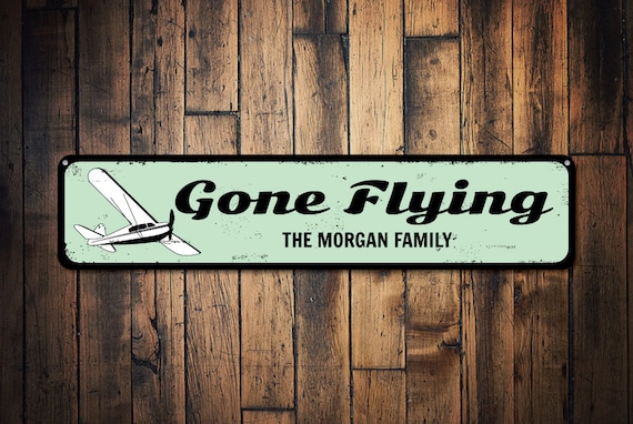 Flying Sign Personalized Gone Flying Airplane Sign Family - Etsy