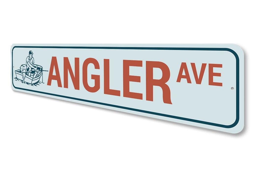Angler Avenue Sign Custom Angler Sign Angler Decor Etsy