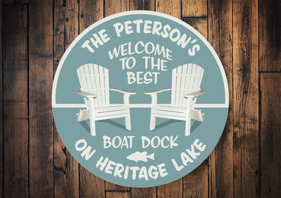 Custom Lake Dock Sign, Custom Lake Gift, Boat Dock Gift, Lake Lover Gift, Family Lake Sign, Family Lake Gift, Boat Dock Owner, Boating Gift
