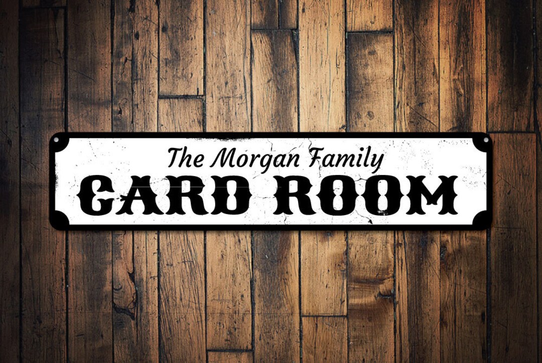 Card Room Sign, Personalized Family Name Sign, Custom Man Cave Sign ...