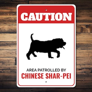 Chinese Shar-Pei Dog Sign, Shar-Pei Owner, Shar-Pei Gift, Shar-Pei Lover, Guard Dog Sign, Dog Breed Signs, Caution Dog Sign - Dog Metal Sign