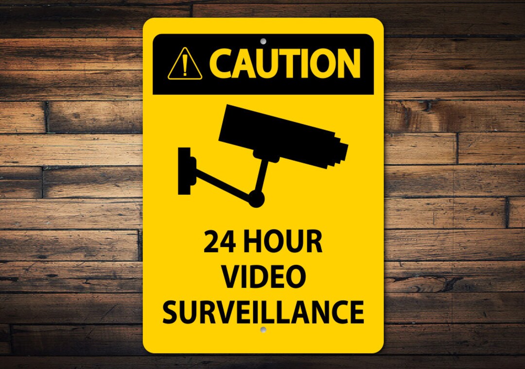 Strong 24 Hr Camera Sign, Camera Surveillance Sign, Custom Camera Sign ...