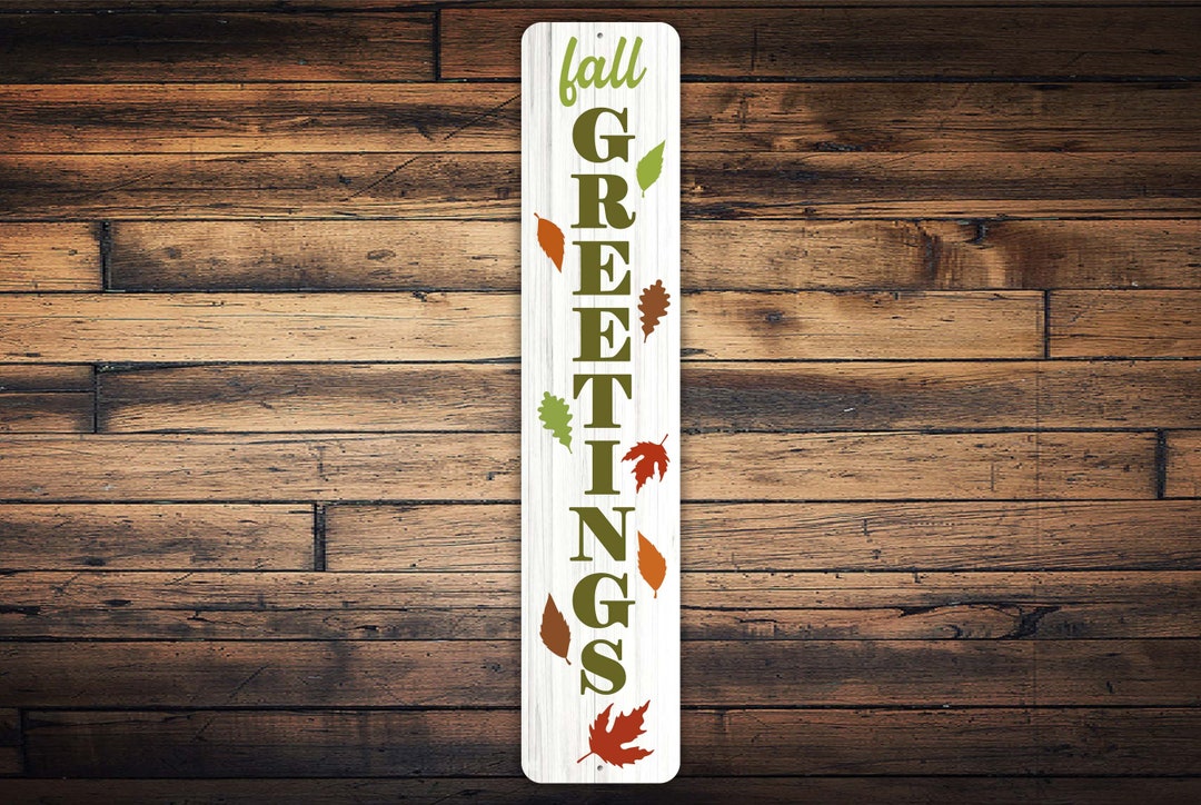 Greeter Signs Fall Fall Greetings Sign, Fall Front Door Decor, Fall Porch Decor, Fall ...
