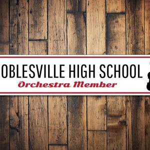Orchestra Member Sign, Music Sign, Gift for Musician, Music Lover Gift, School Band Custom Violin Metal Sign - Quality Aluminum High schools