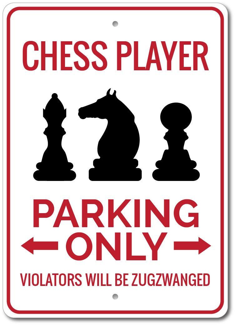 Chess Player Sign, Chess Player Parking Sign, Chess Piece Decor, Chess ...