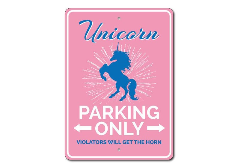 Unicorn Gift, Unicorn Parking Sign, Unicorn Lover Gift, Unicorn Lover Sign, Unicorn Decor, Metal Unicorn Sign, Quality Aluminum Parking Sign image 3